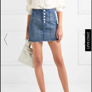 NWOT GRLFRND Twiggy Button Fly Raw Hem Mini Skirt
